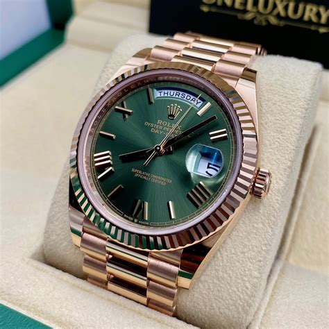 rolex rose gold and green